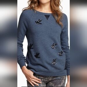 Leif notes sequin bird sweatshirt